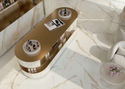 Opera Gold Beauty Salon Desk Aerial